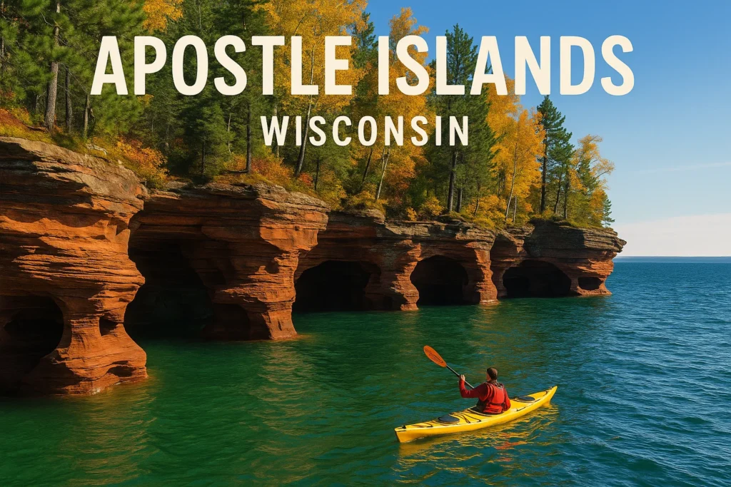 Romantic vacation spots in US for couples at Apostle Islands, Wisconsin.