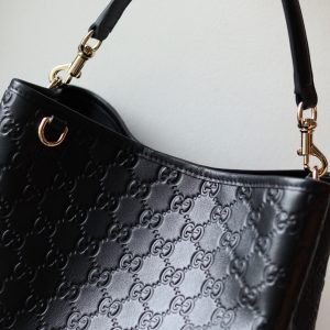 Gucci GG Emblem Bucket Bag 815103 in Black
