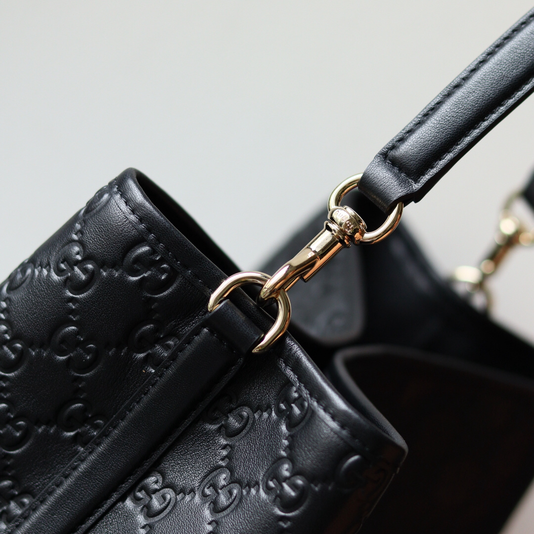 Gucci GG Emblem Bucket Bag 815103 in Black