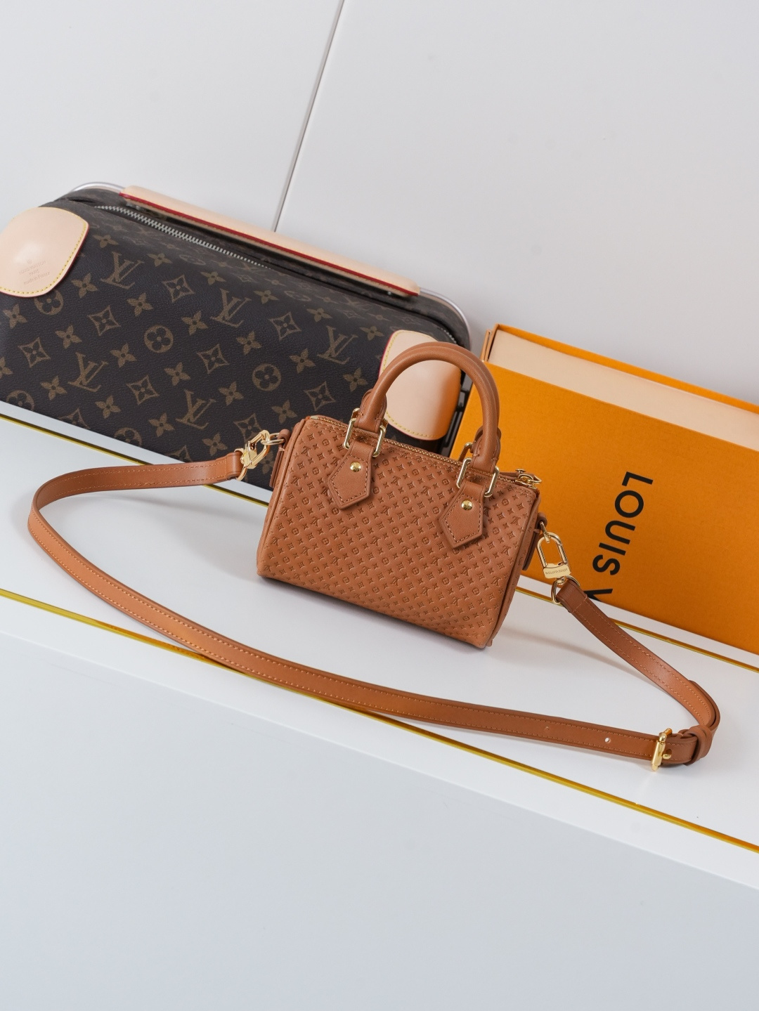 Louis Vuitton Nano Speedy Shoulder Bag M29472 in Brown