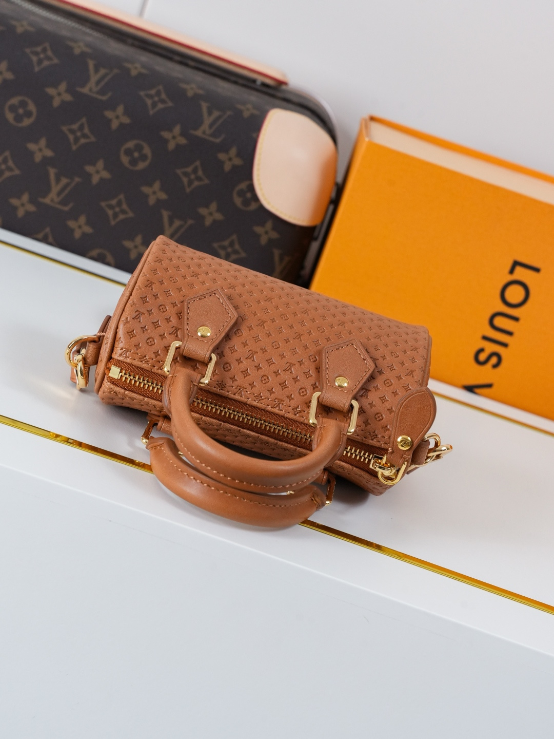 Louis Vuitton Nano Speedy Shoulder Bag M29472 in Brown