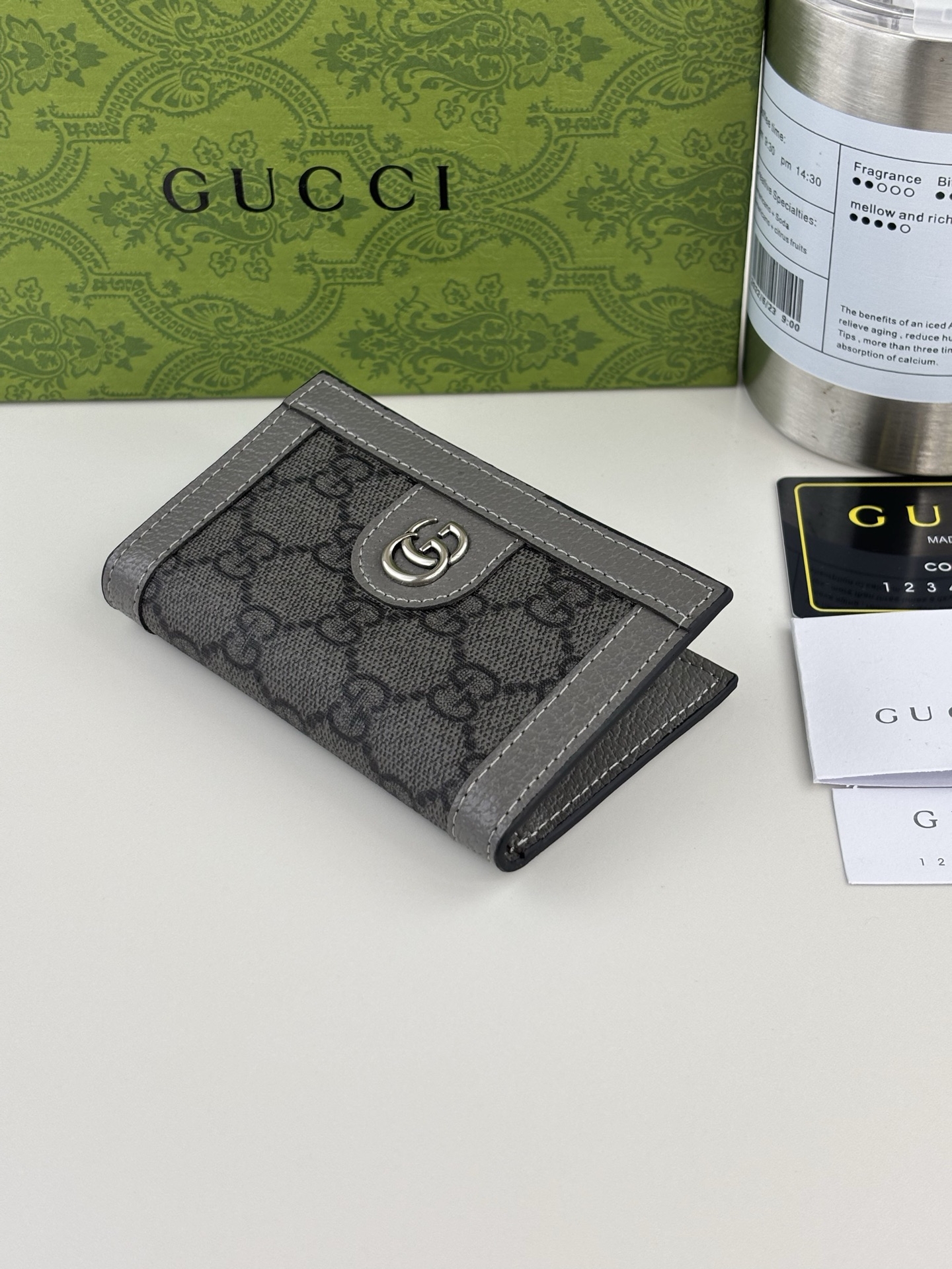 Chanel Card Holder 734943 in Grey
