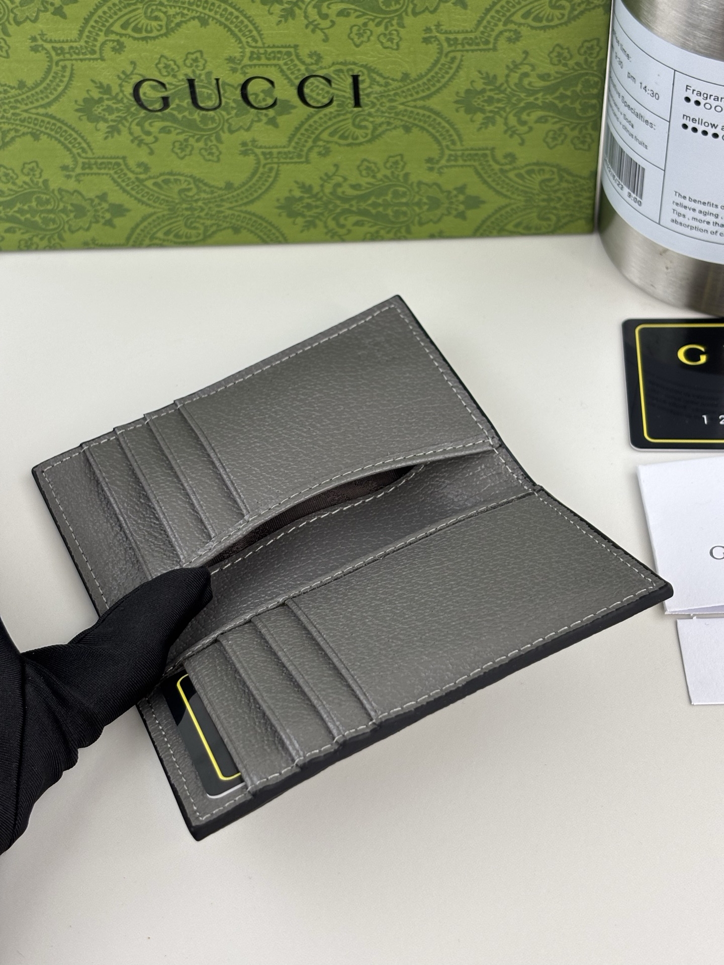 Chanel Card Holder 734943 in Grey