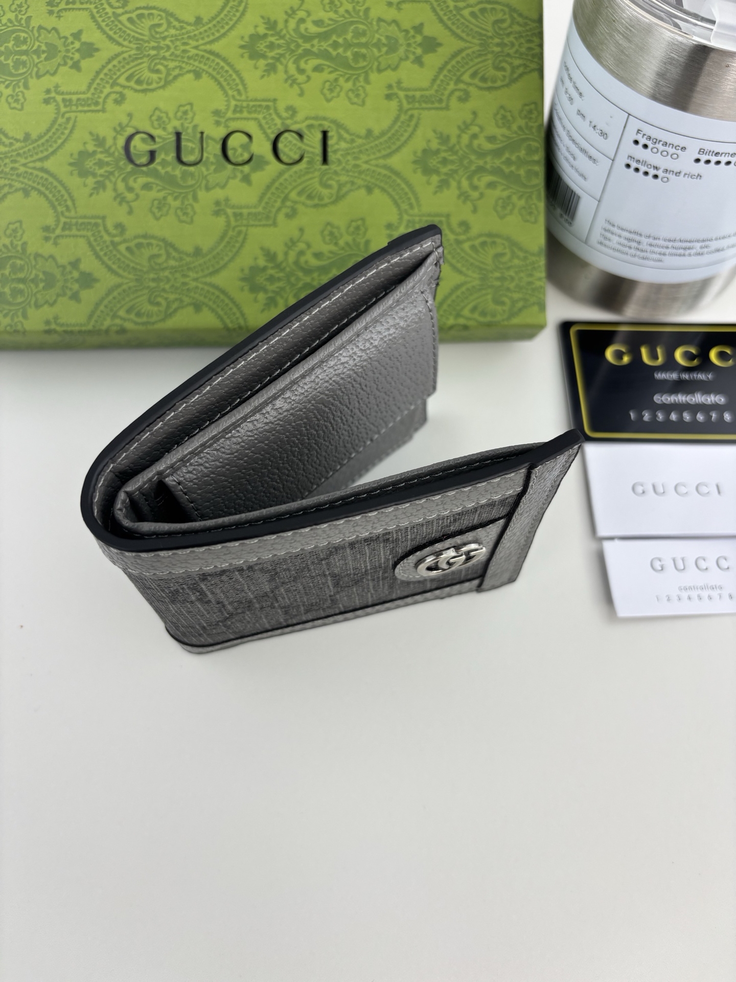 Chanel Card Holder 597609 in Grey