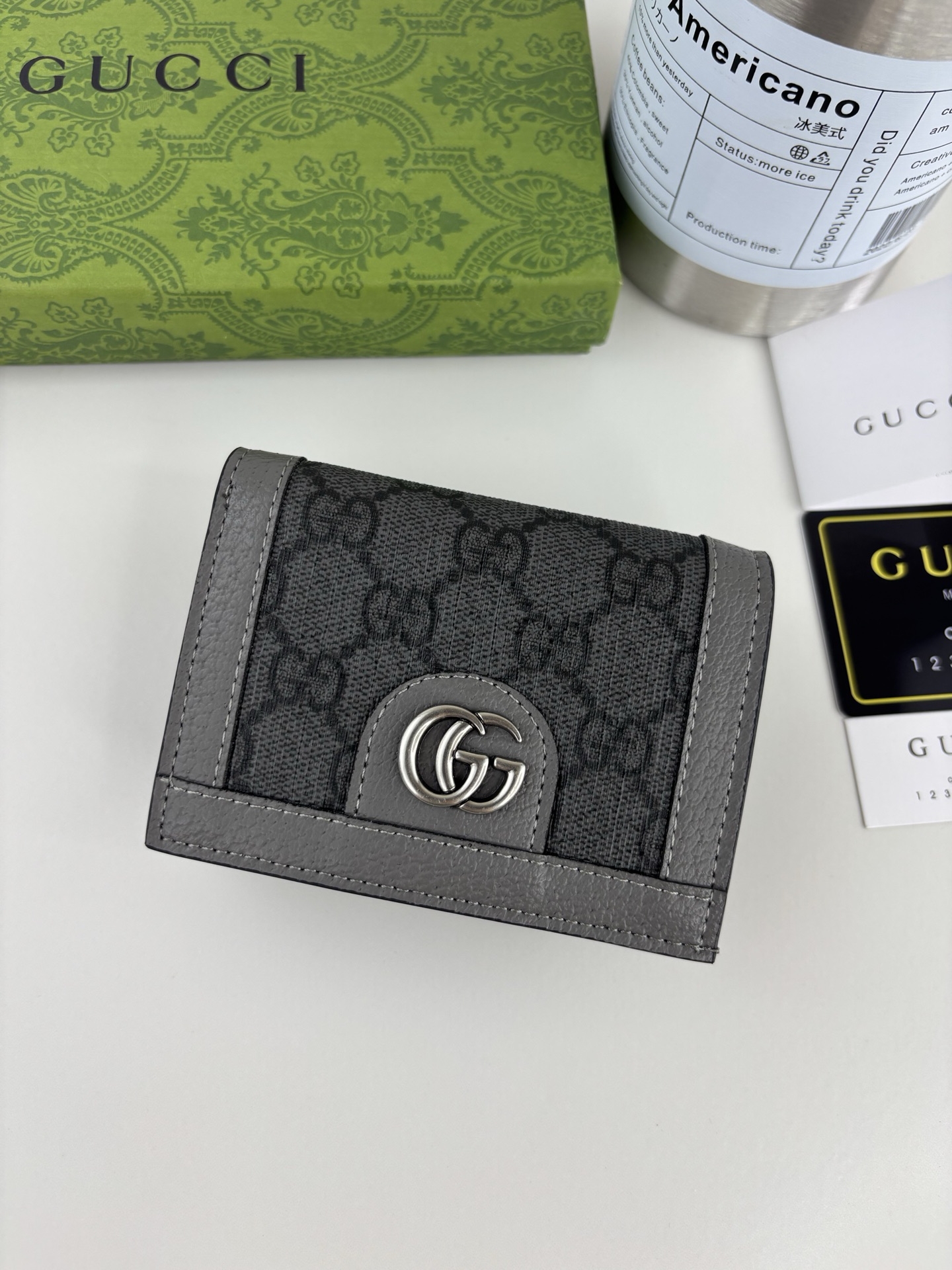 Chanel Card Holder 706845 in Grey
