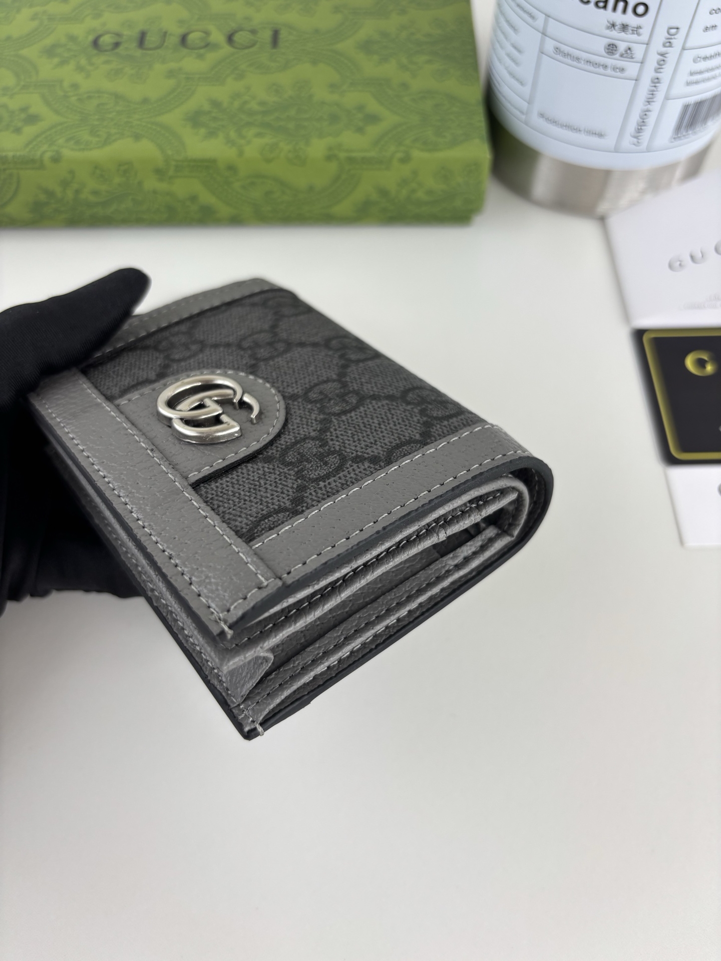 Chanel Card Holder 706845 in Grey